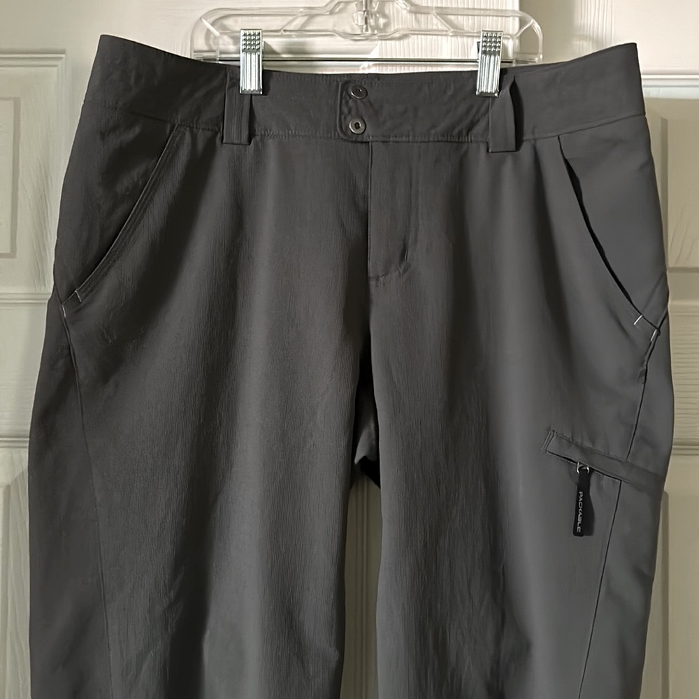 Columbia Gray Omni-Shade Sun Protection Packable Hiking Outdoor Capri. Size 10 - Picture 3 of 10